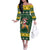 South Africa Christmas Off The Shoulder Long Sleeve Dress Funny Santa Riding Springbok LT05 - Wonder Print Shop