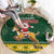 South Africa Christmas Round Carpet Funny Santa Riding Springbok