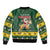 South Africa Christmas Sleeve Zip Bomber Jacket Funny Santa Riding Springbok