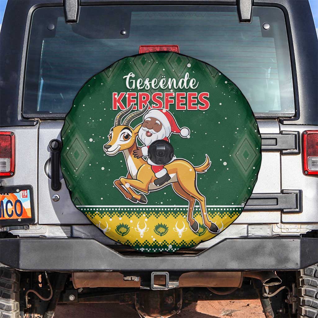 South Africa Christmas Spare Tire Cover Funny Santa Riding Springbok LT05 - Wonder Print Shop