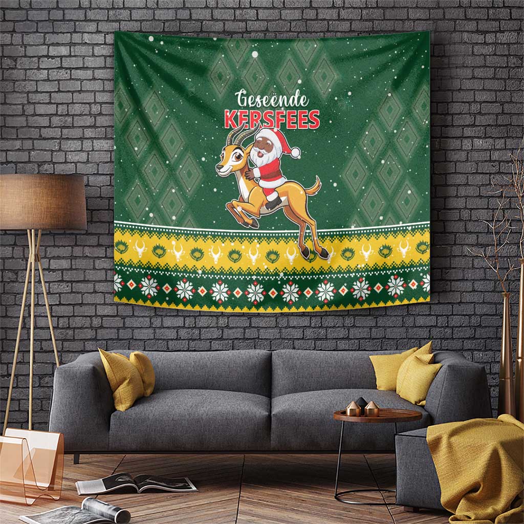 South Africa Christmas Tapestry Funny Santa Riding Springbok