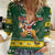 South Africa Christmas Women Casual Shirt Funny Santa Riding Springbok