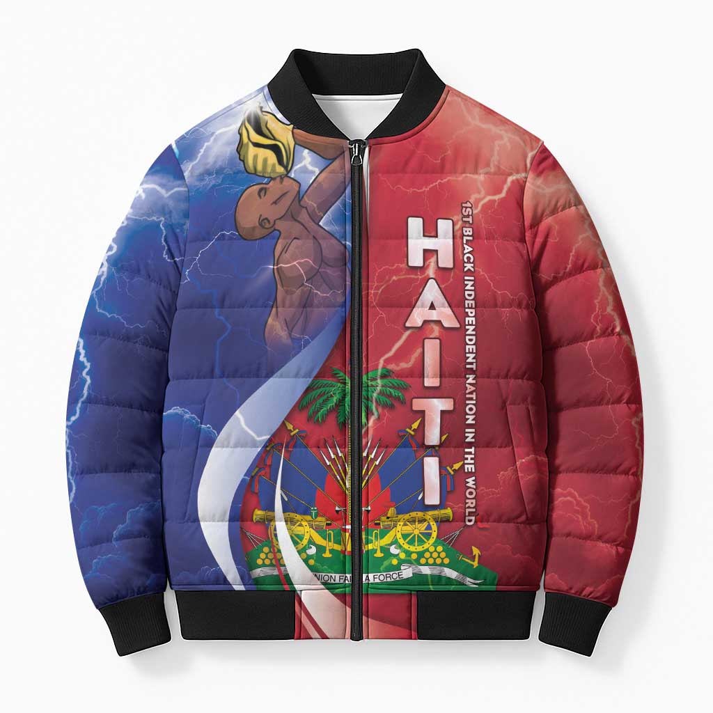 Haiti Independence Day Bomber Puffer Jacket The First Black Independent Nation - Wonder Print Shop