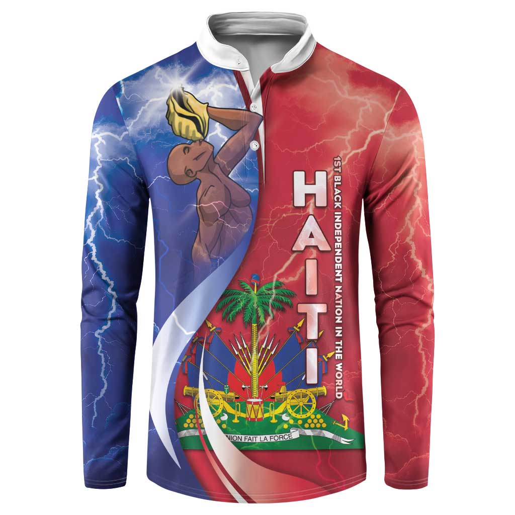 Haiti Independence Day Button Sweatshirt The First Black Independent Nation - Wonder Print Shop