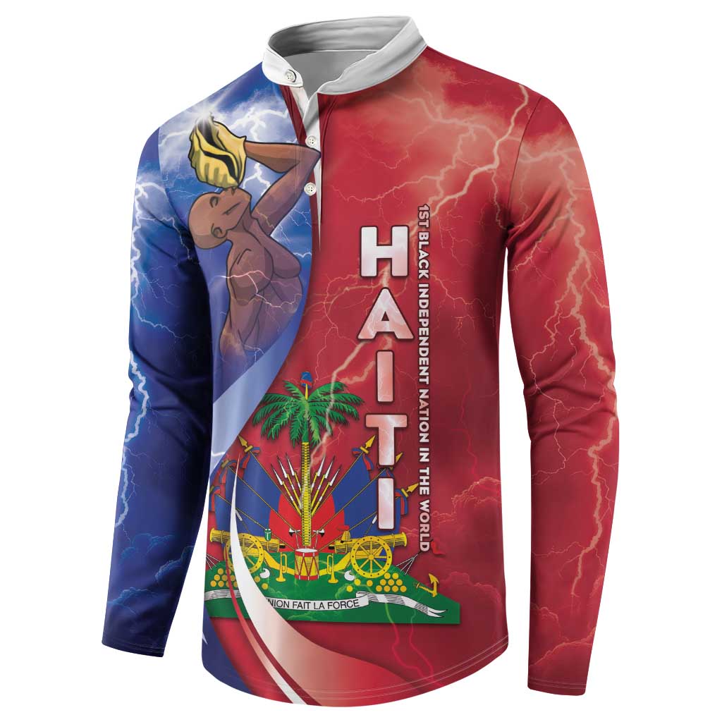 Haiti Independence Day Button Sweatshirt The First Black Independent Nation - Wonder Print Shop