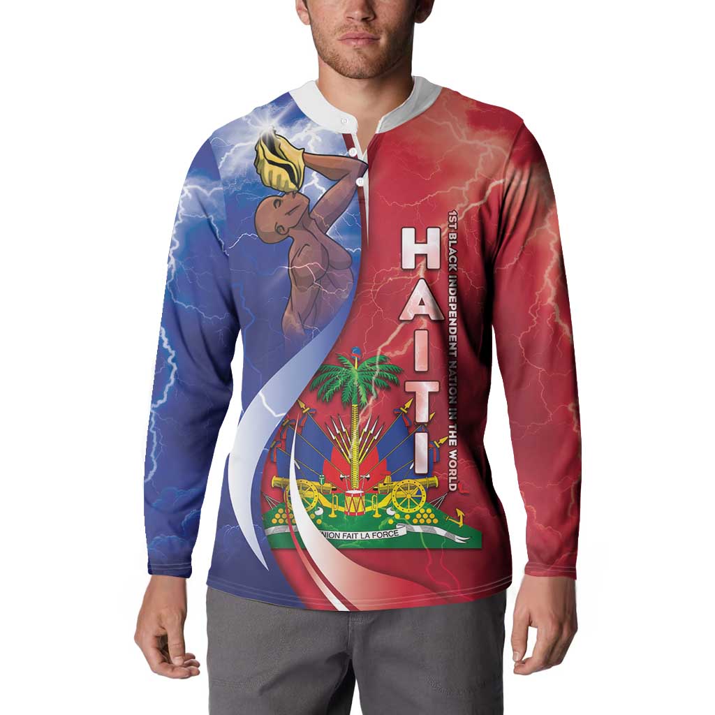 Haiti Independence Day Button Sweatshirt The First Black Independent Nation - Wonder Print Shop
