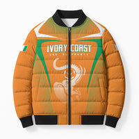 Custom Ivory Coast Football 2026 Bomber Puffer Jacket Go Les Elephants