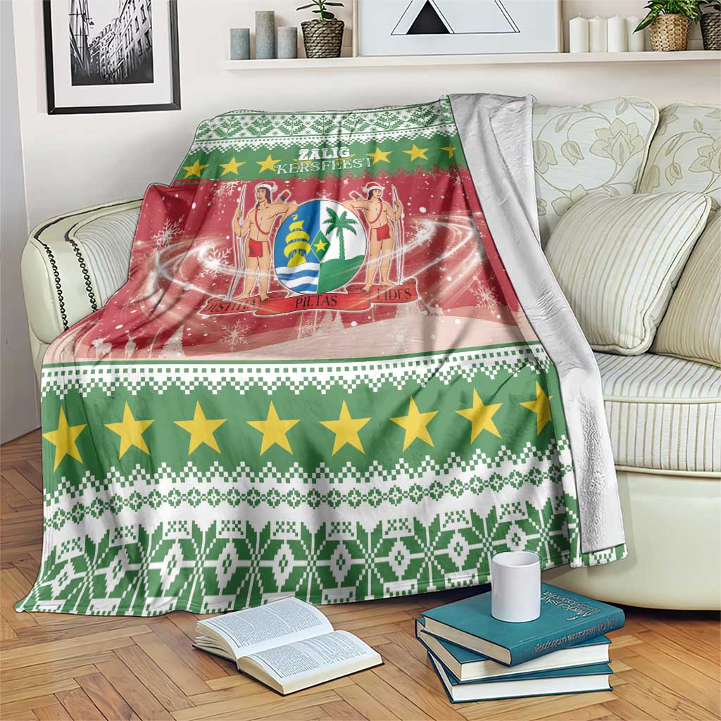 Suriname Christmas Blanket Coat Of Arms Zalig Kersfeest - Wonder Print Shop