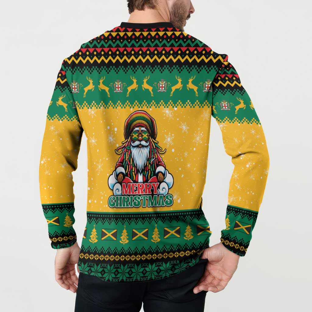 Jamaica Christmas Button Sweatshirt Have Ah Irie Irie Christmas - Wonder Print Shop