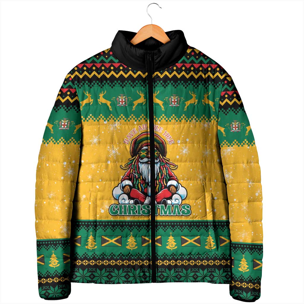 Jamaica Christmas Padded Jacket Have Ah Irie Irie Christmas - Wonder Print Shop