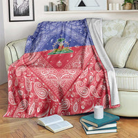 Haiti Paisley Blanket Haitian Flag Bandana Style - Wonder Print Shop