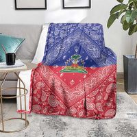 Haiti Paisley Blanket Haitian Flag Bandana Style - Wonder Print Shop
