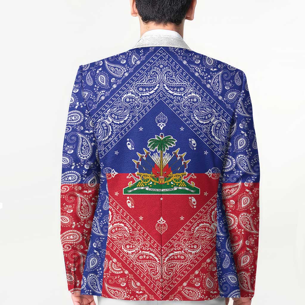 Haiti Paisley Blazer Haitian Flag Bandana Style - Wonder Print Shop