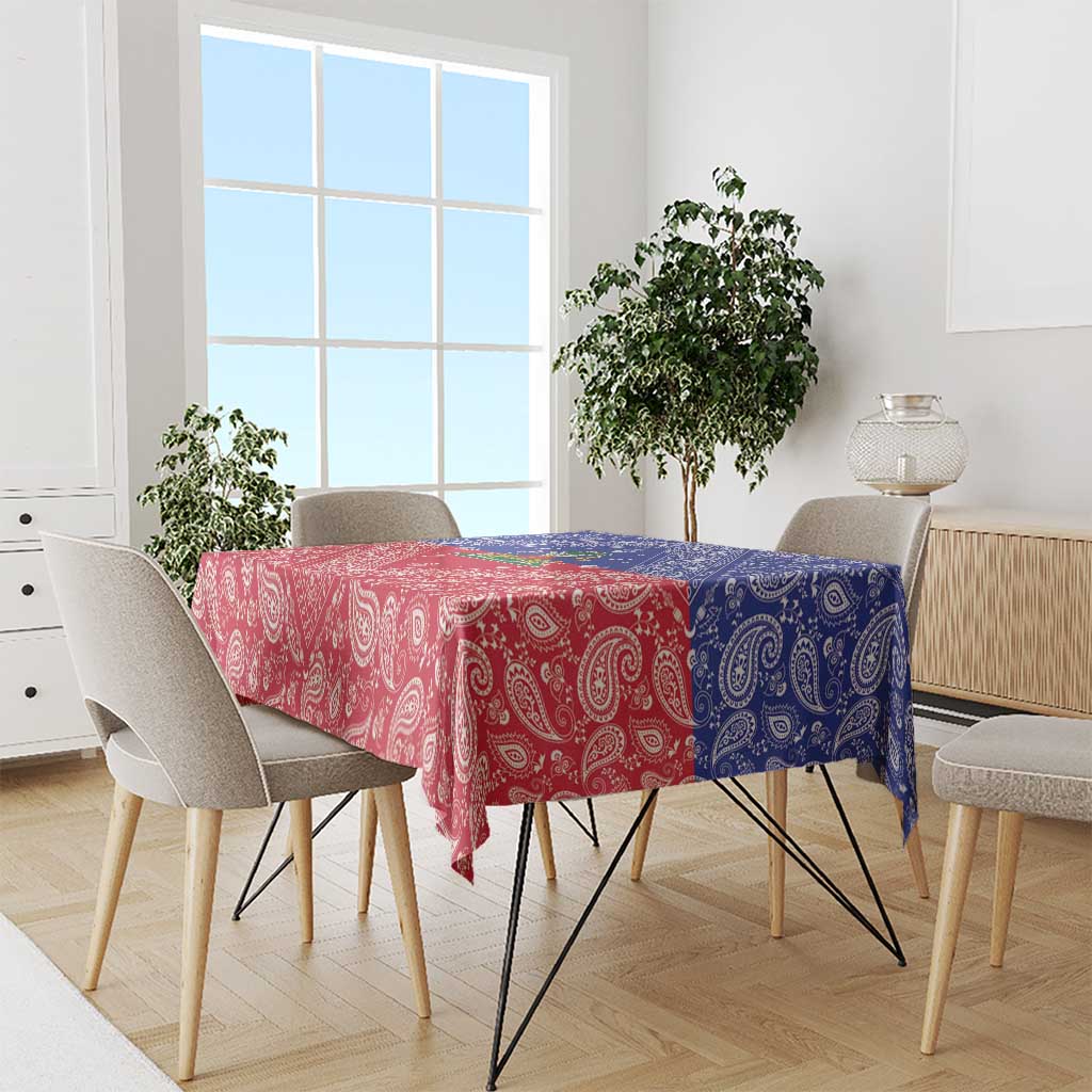 Haiti Paisley Tablecloth Haitian Flag Bandana Style - Wonder Print Shop