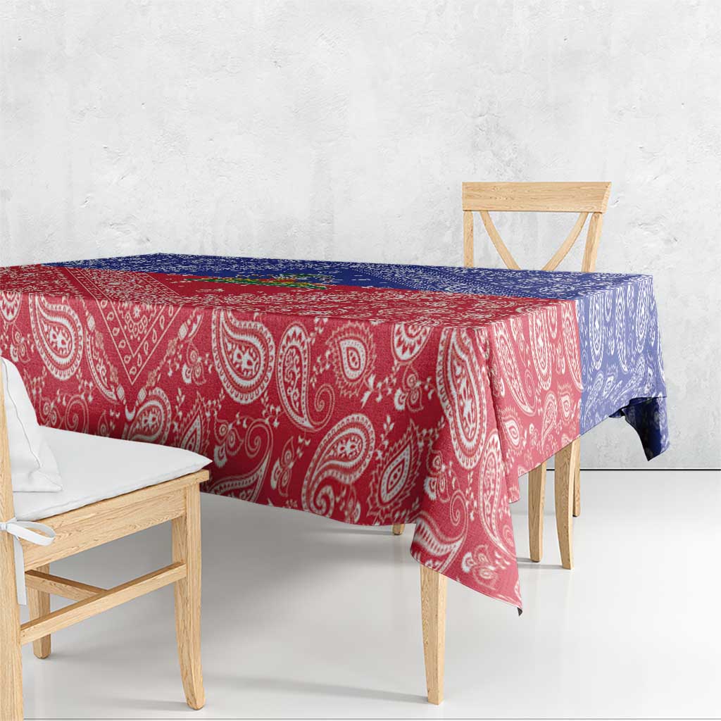 Haiti Paisley Tablecloth Haitian Flag Bandana Style - Wonder Print Shop