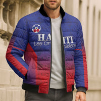 Custom Haiti Football Bomber Puffer Jacket Sporty Style - Wonder Print Shop