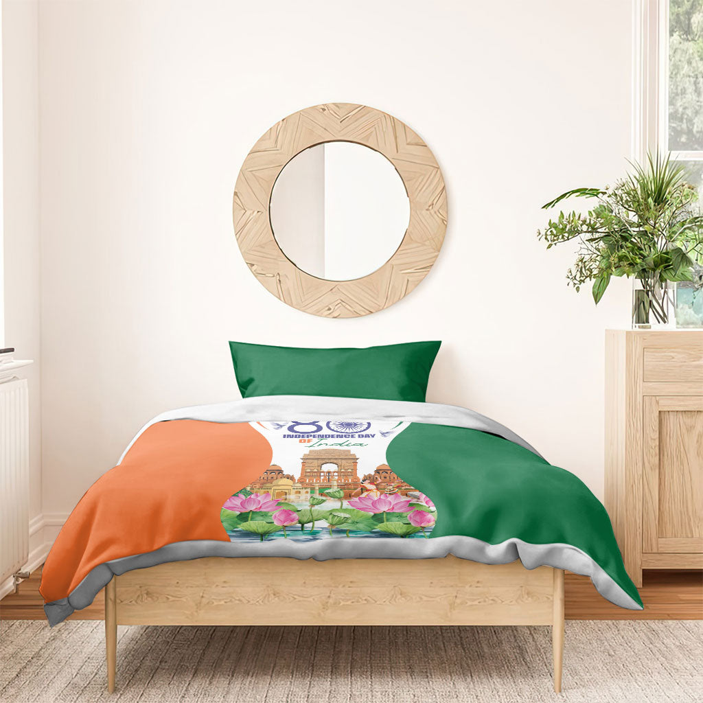 Jai Hind India Bedding Set Happy 80th Independence Day