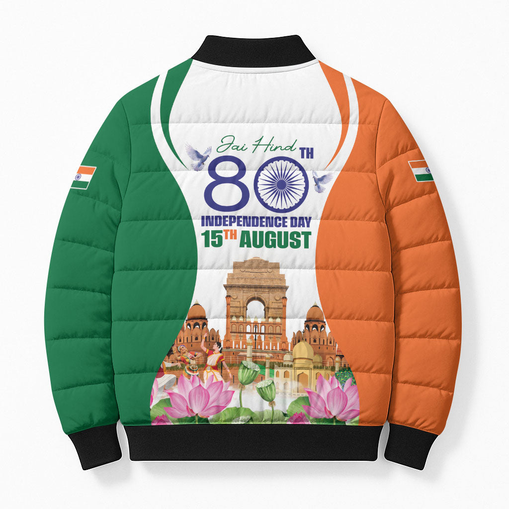 Jai Hind India Bomber Puffer Jacket Happy 80th Independence Day