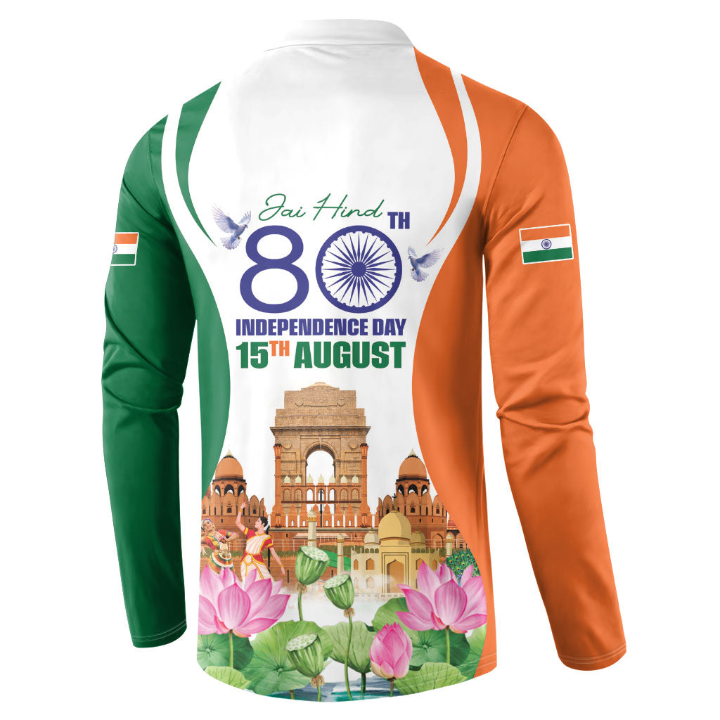 Jai Hind India Button Sweatshirt Happy 80th Independence Day