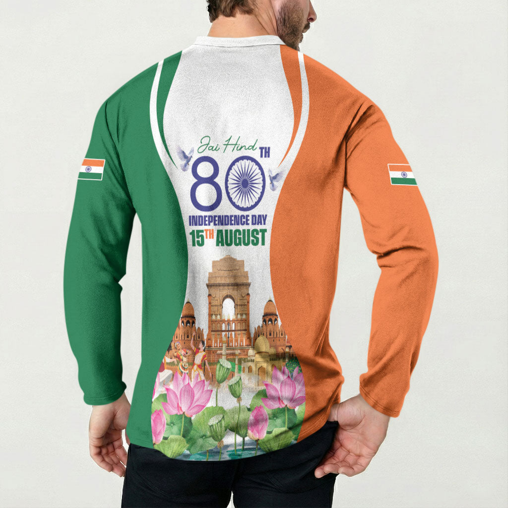 Jai Hind India Button Sweatshirt Happy 80th Independence Day