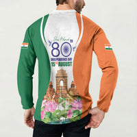 Jai Hind India Button Sweatshirt Happy 80th Independence Day