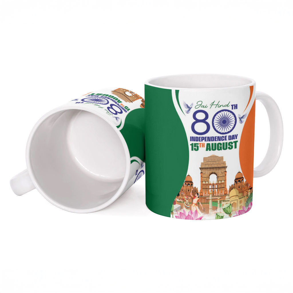 Jai Hind India Ceramic Mug Happy 80th Independence Day