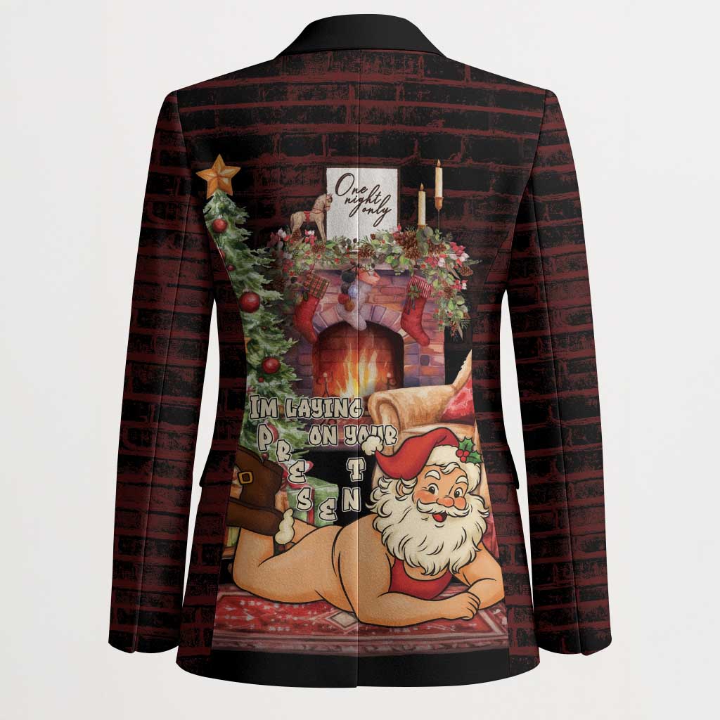 Funny Christmas Blazer Naughty Santa Im Laying On Your Present - Wonder Print Shop