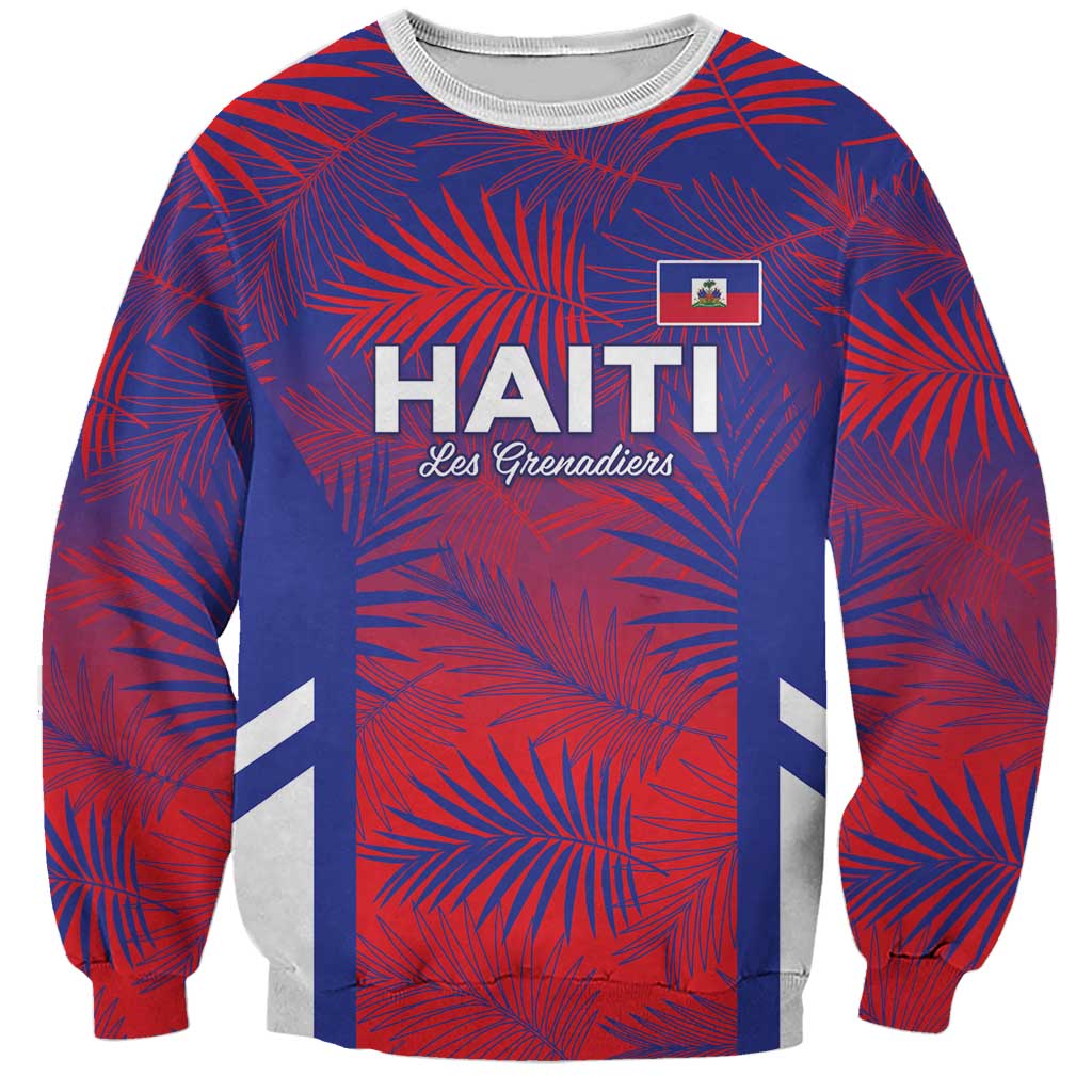 Custom Les Grenadiers Haiti Football Sweatshirt Tropical Vibes - Wonder Print Shop