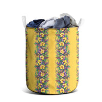 Aloha Hawaii Mardi Gras Laundry Basket Gold Style