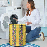Aloha Hawaii Mardi Gras Laundry Basket Gold Style