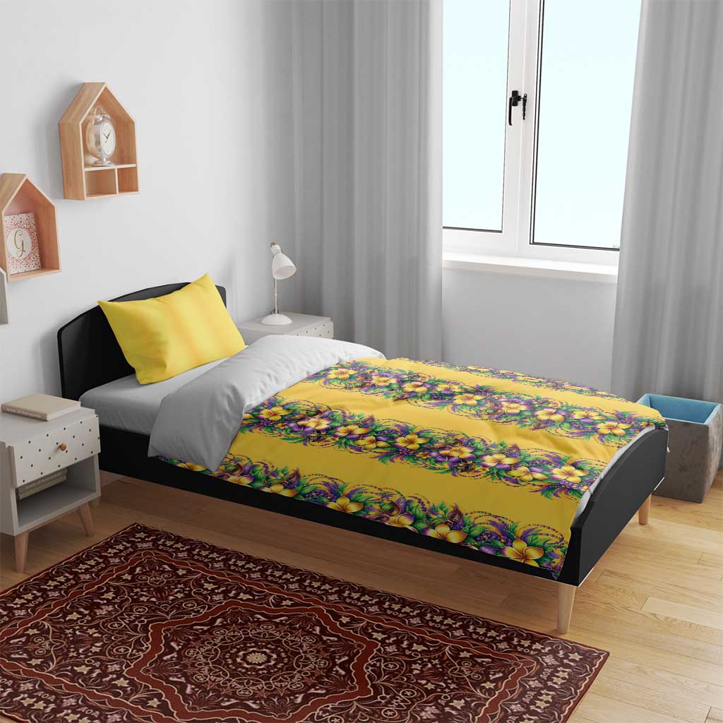 Aloha Hawaii Mardi Gras Bedding Set Gold Style