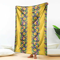 Aloha Hawaii Mardi Gras Blanket Gold Style