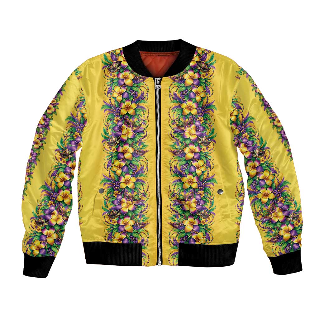 Aloha Hawaii Mardi Gras Bomber Jacket Gold Style