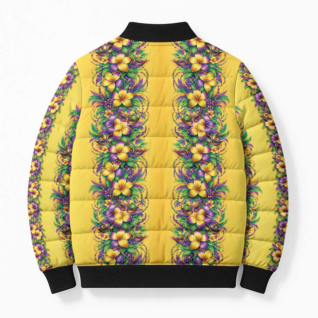 Aloha Hawaii Mardi Gras Bomber Puffer Jacket Gold Style