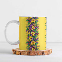 Aloha Hawaii Mardi Gras Ceramic Mug Gold Style