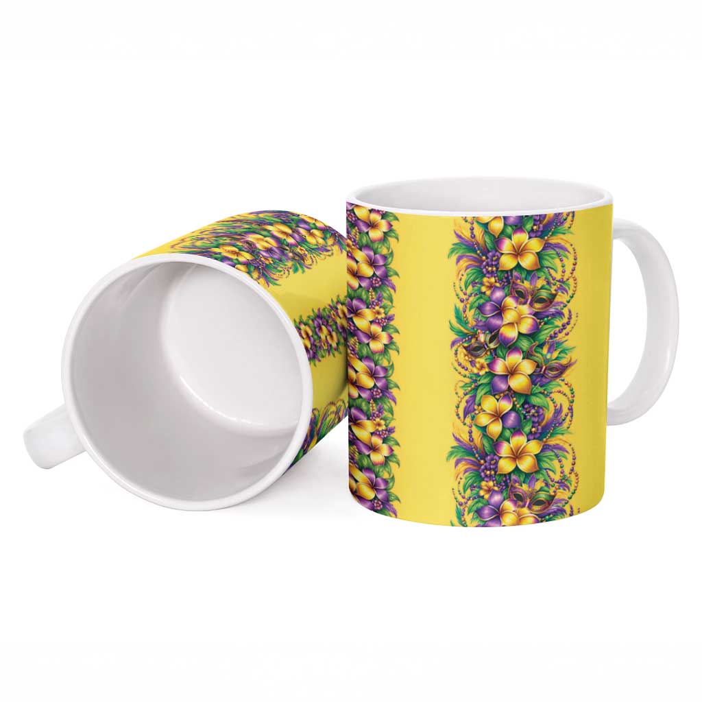 Aloha Hawaii Mardi Gras Ceramic Mug Gold Style