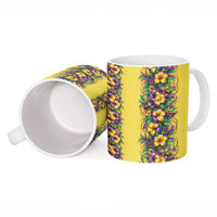 Aloha Hawaii Mardi Gras Ceramic Mug Gold Style