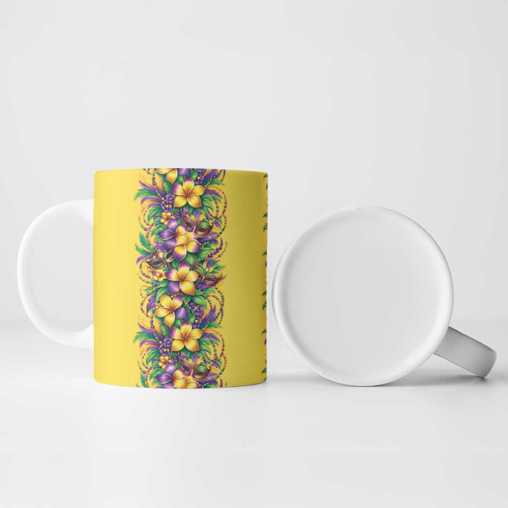 Aloha Hawaii Mardi Gras Ceramic Mug Gold Style