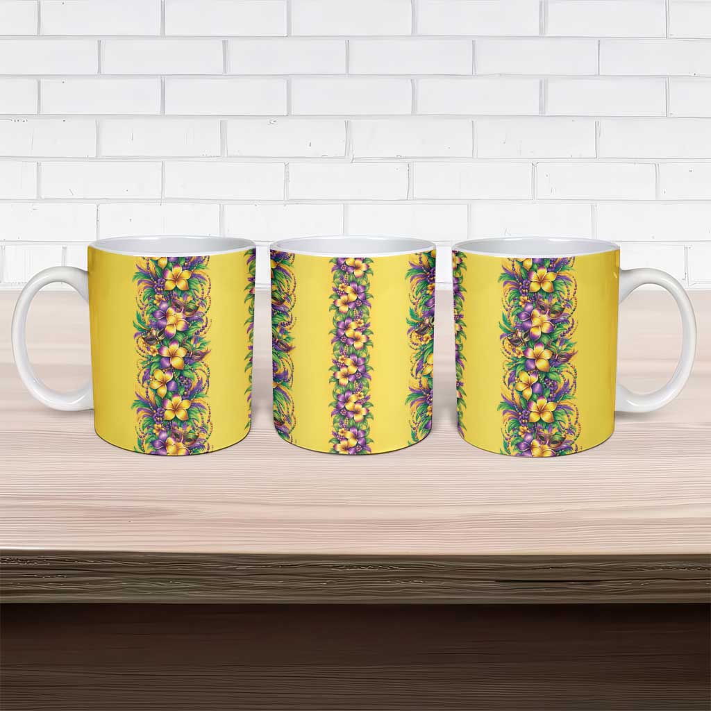 Aloha Hawaii Mardi Gras Ceramic Mug Gold Style