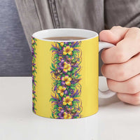 Aloha Hawaii Mardi Gras Ceramic Mug Gold Style