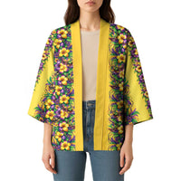 Aloha Hawaii Mardi Gras Kimono Gold Style