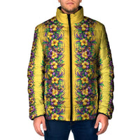 Aloha Hawaii Mardi Gras Padded Jacket Gold Style