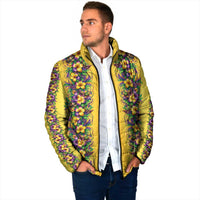 Aloha Hawaii Mardi Gras Padded Jacket Gold Style