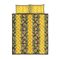 Aloha Hawaii Mardi Gras Quilt Bed Set Gold Style
