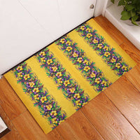 Aloha Hawaii Mardi Gras Rubber Doormat Gold Style