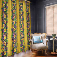 Aloha Hawaii Mardi Gras Window Curtain Gold Style