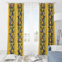 Aloha Hawaii Mardi Gras Window Curtain Gold Style