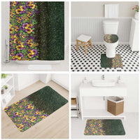 Hawaii Mardi Gras Bathroom Set Tropical Flowers Glitter Style