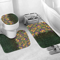Hawaii Mardi Gras Bathroom Set Tropical Flowers Glitter Style