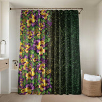 Hawaii Mardi Gras Bathroom Set Tropical Flowers Glitter Style